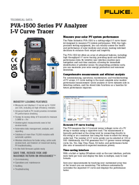 Thumbnail of document Data Sheet - PVA-1500HE2 I-V Curve Tracer, Clamp & Multimeter Kit
